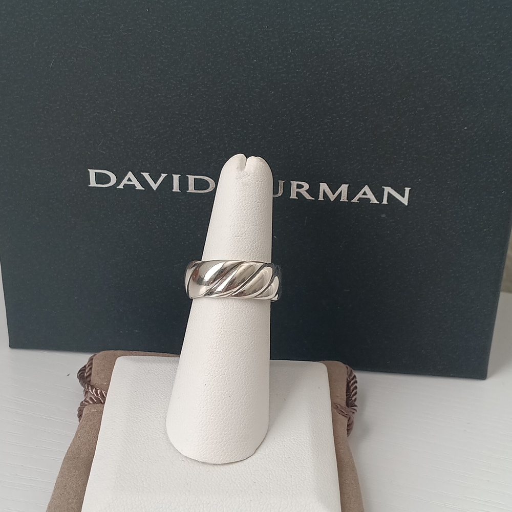 David Yurman Sterling Silver 9mm Cable Sculpted Ring Size 7US